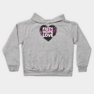 Faith Hope Love Yeshua Heart (Dark) Kids Hoodie